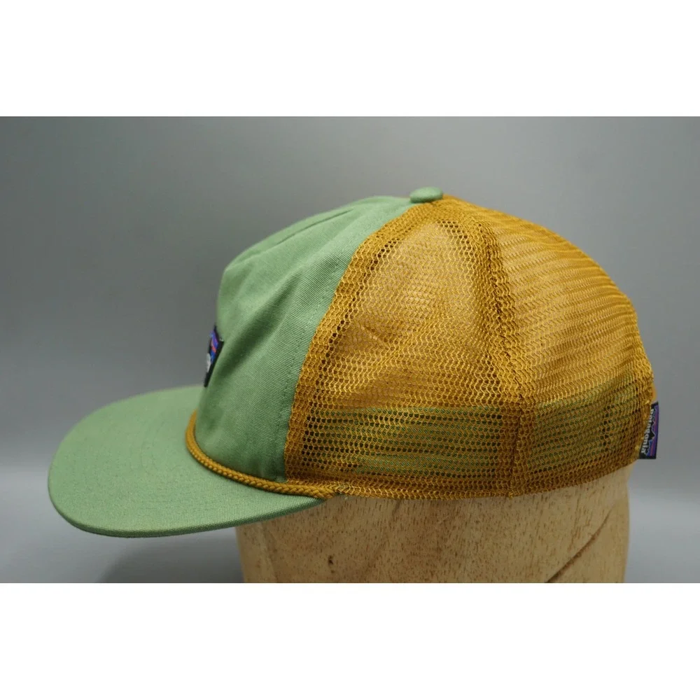 Patagonia Airfarer Cap Green Gold Mesh Trucker Hat Snapback